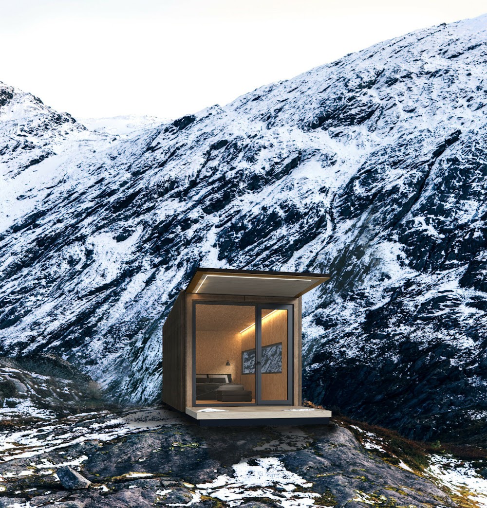 NZ Cabins for sale The Space2 Luna Designed for alpine conditions like Fox Glacier New Zealand